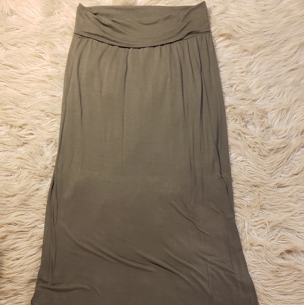 Olive Green Maxi Skirt